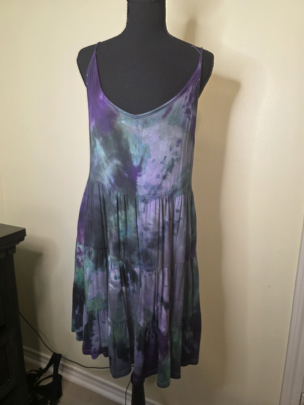 Purple Tie-Dye Spaghetti Strap Sundress